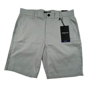 Kenneth Cole Men 32 Chino Shorts Techni-Cole Slim Fit Stretch Gray Resort Travel